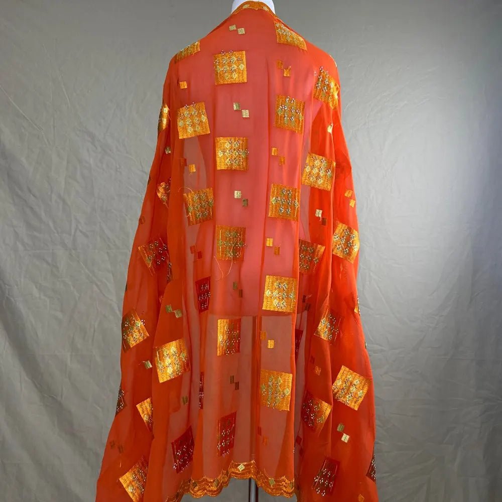 Elegant African Chiffon Hijab for Women – Embroidered Pashmina Shawl Headscarf - Free Delivery Worldwide only at Flexi Africa