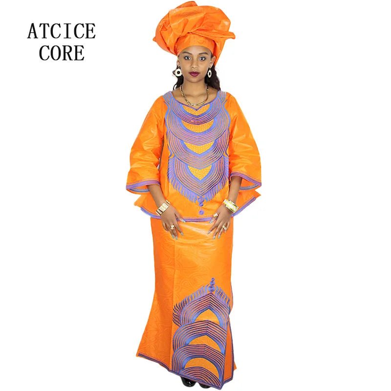 Elegant African Embroidered Abaya Dress for Women – Plus Size Luxury Party & Church Outfit - Free Delivery Worldwide only at Flexi Africa