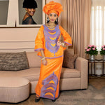 Elegant African Embroidered Abaya Dress for Women – Plus Size Luxury Party & Church Outfit - Free Delivery Worldwide only at Flexi Africa