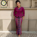 Elegant African Print 2PC Suit – Structured Blazer & High - Waisted Skirt - Free Delivery Worldwide only at Flexi Africa