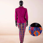 Elegant African Print 2PC Suit – Structured Blazer & High - Waisted Skirt - Free Delivery Worldwide only at Flexi Africa