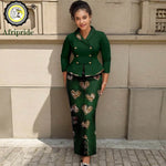 Elegant African Print 2PC Suit – Structured Blazer & High - Waisted Skirt - Free Delivery Worldwide only at Flexi Africa