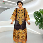 Elegant African Women’s Bazin Riche Dress – Embroidered Plus Size Wedding Boubou Kaftan Gown - Free Delivery Worldwide only at Flexi Africa