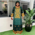 Elegant African Women’s Bazin Riche Dress – Embroidered Plus Size Wedding Boubou Kaftan Gown - Free Delivery Worldwide only at Flexi Africa