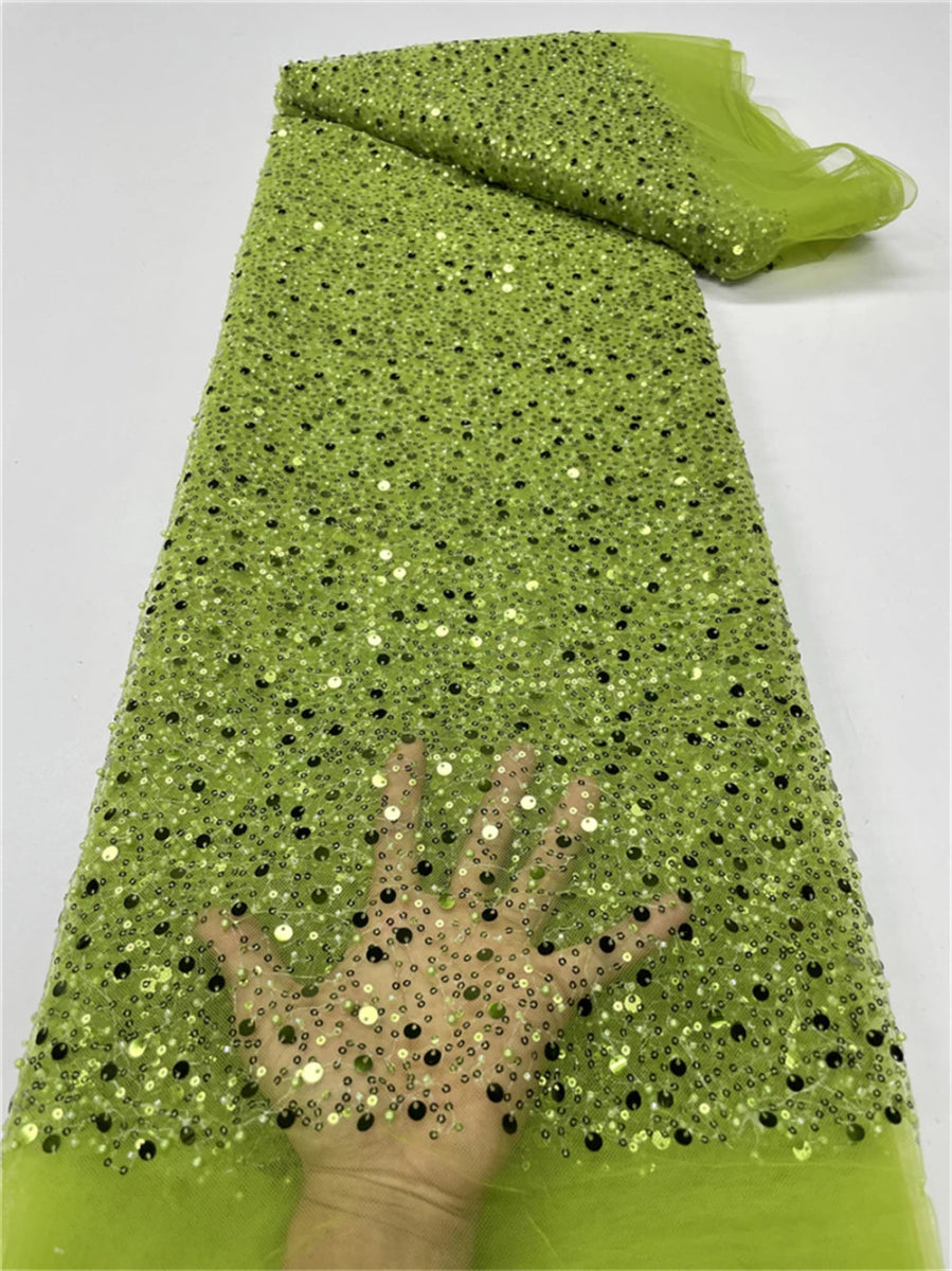 Elegant Lace Fabric – French Tulle Net with Sequins for Bridal and Special Occasion Gowns - Free Delivery Worldwide only at Flexi Africa