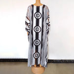 Elegant Nigerian Abaya Dress for Women – Leopard & Geometric Dashiki Style African Loose Fit Fashion - Free Delivery Worldwide only at Flexi Africa