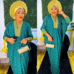 Elegant Plus - Size African Dress for Women – Traditional Dashiki Lace Boubou Gown for Weddings and Occasions (Maxi Dress) - Free Delivery Worldwide only at Flexi Africa