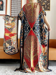 Elegant Printed Abayas: Soft, Loose-Fit Robes with Matching Scarves for Modern Muslim Women's Summer Fashion - Flexi Africa