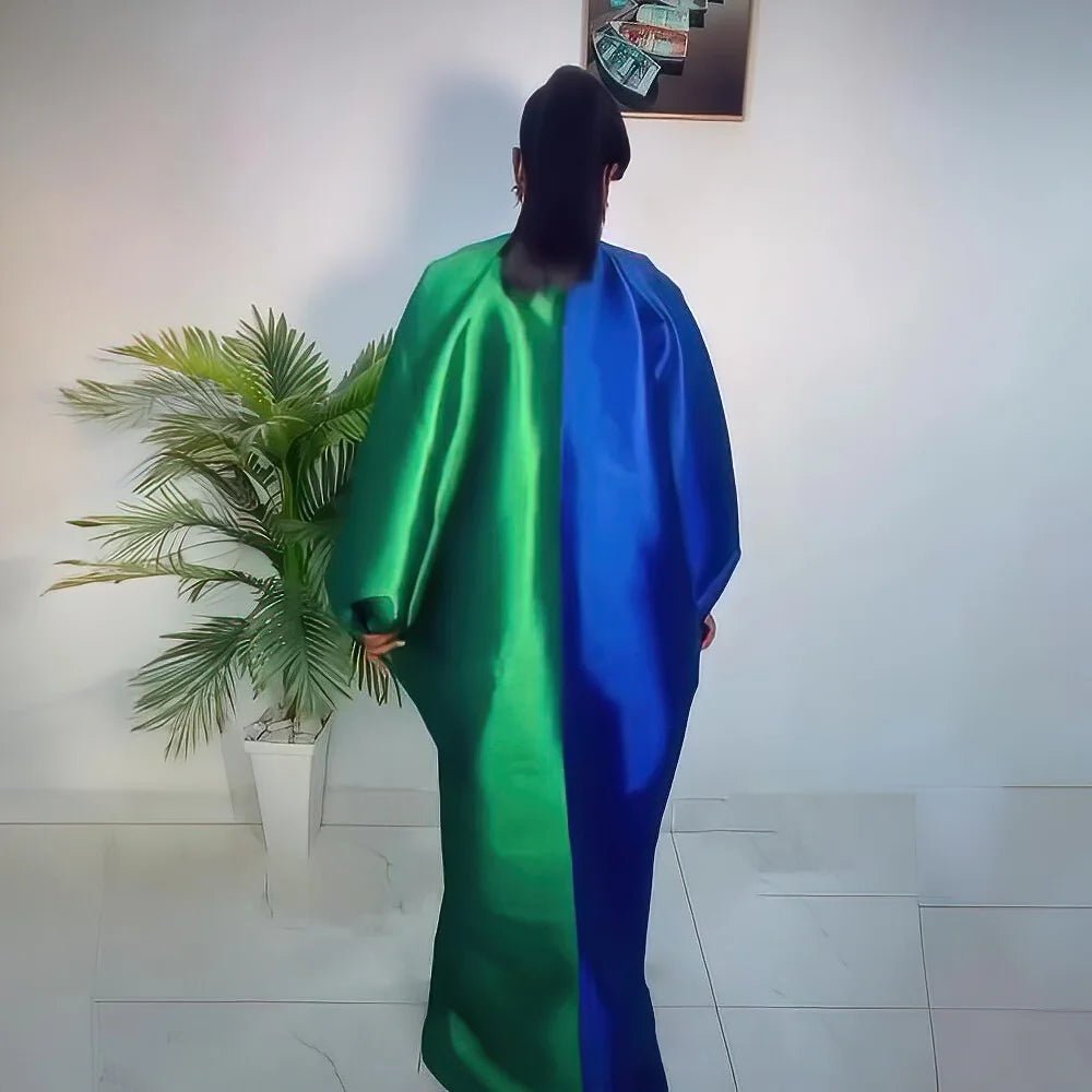 Fashion boubou africain femme Color blocking african dress Embroidery decoration africa clothing - Free Delivery Worldwide only at Flexi Africa