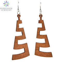 Fashion Laser-Cut Wooden African Map Drop Earrings: Traditional Ethnic Pendant Dangle Jewelry for Women - Flexi Africa