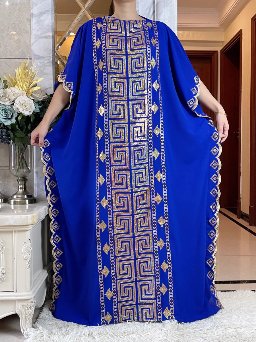 Fashionable African Party Abaya Dress: High - Quality, Comfortable Fabric with Sequin Embroidery for Women - Free Delivery Worldwide only at Flexi Africa