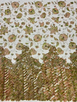 Flower Fabric Nigerian African Fabric for Couture Sewing – Wedding, Evening & Prom Dress - Free Delivery Worldwide