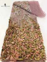 Flower Fabric Nigerian African Fabric for Couture Sewing – Wedding, Evening & Prom Dress - Free Delivery Worldwide