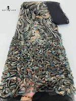 Flower Fabric Nigerian African Fabric for Couture Sewing – Wedding, Evening & Prom Dress - Free Delivery Worldwide