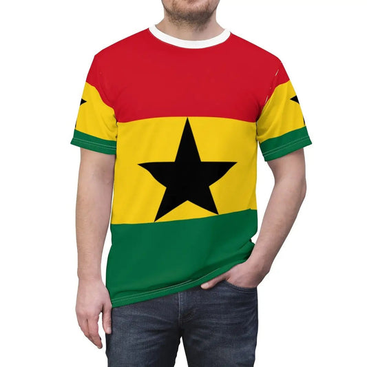 Ghanaian Pride: Abstract Vintage 3D T-Shirt for Men - Hip Hop Fashion with O - Neck and Short Sleeves - Free Delivery Worldwide only at Flexi Africa