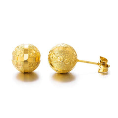 Gold Ball Stud Earrings – Elegant Round Bead Earrings for Women & Girls, Ethiopian African Jewelry Style - Free Delivery Worldwide only at Flexi Africa