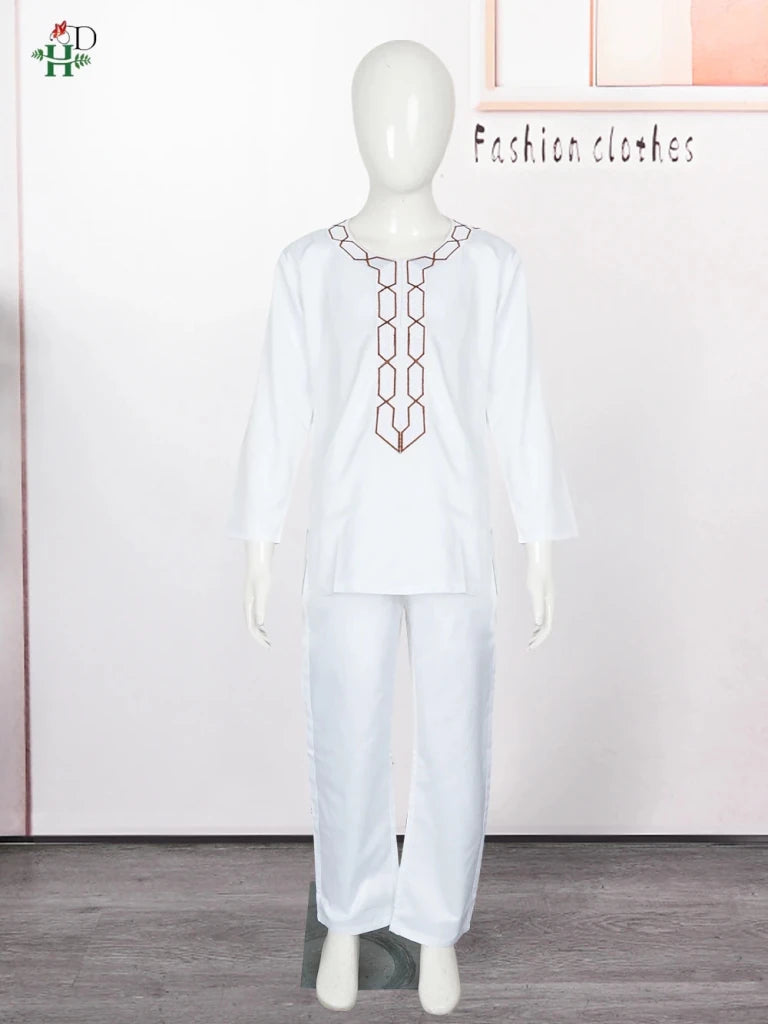 Buy Shirt Pants 2PC Set For Kids Boys African Children Short Sleeve Top Trouser Suit Robe for only $22.12 at Flexi Africa!