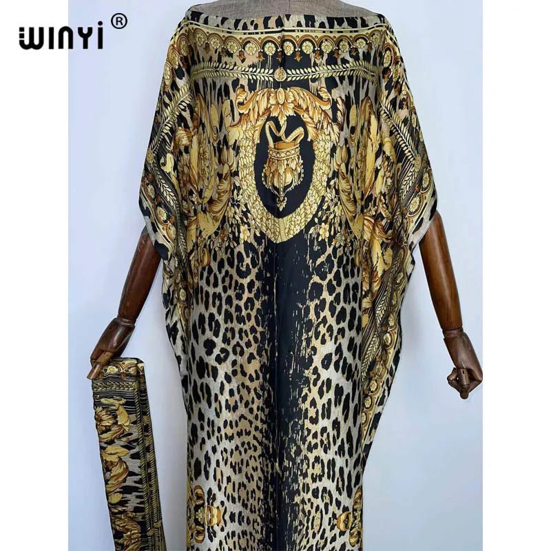 Holiday Party Chic: Elegant Oversized Kaftan with African Print - Fashionable Dress for Women/Ladies - Free Delivery