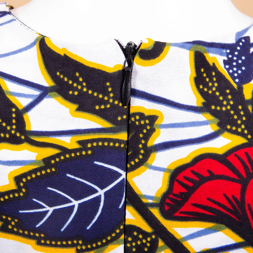 Kids African Print Princess Dress – Sleeveless Ankara Casual Mini Dress for Girls - Free Delivery Worldwide only at Flexi Africa