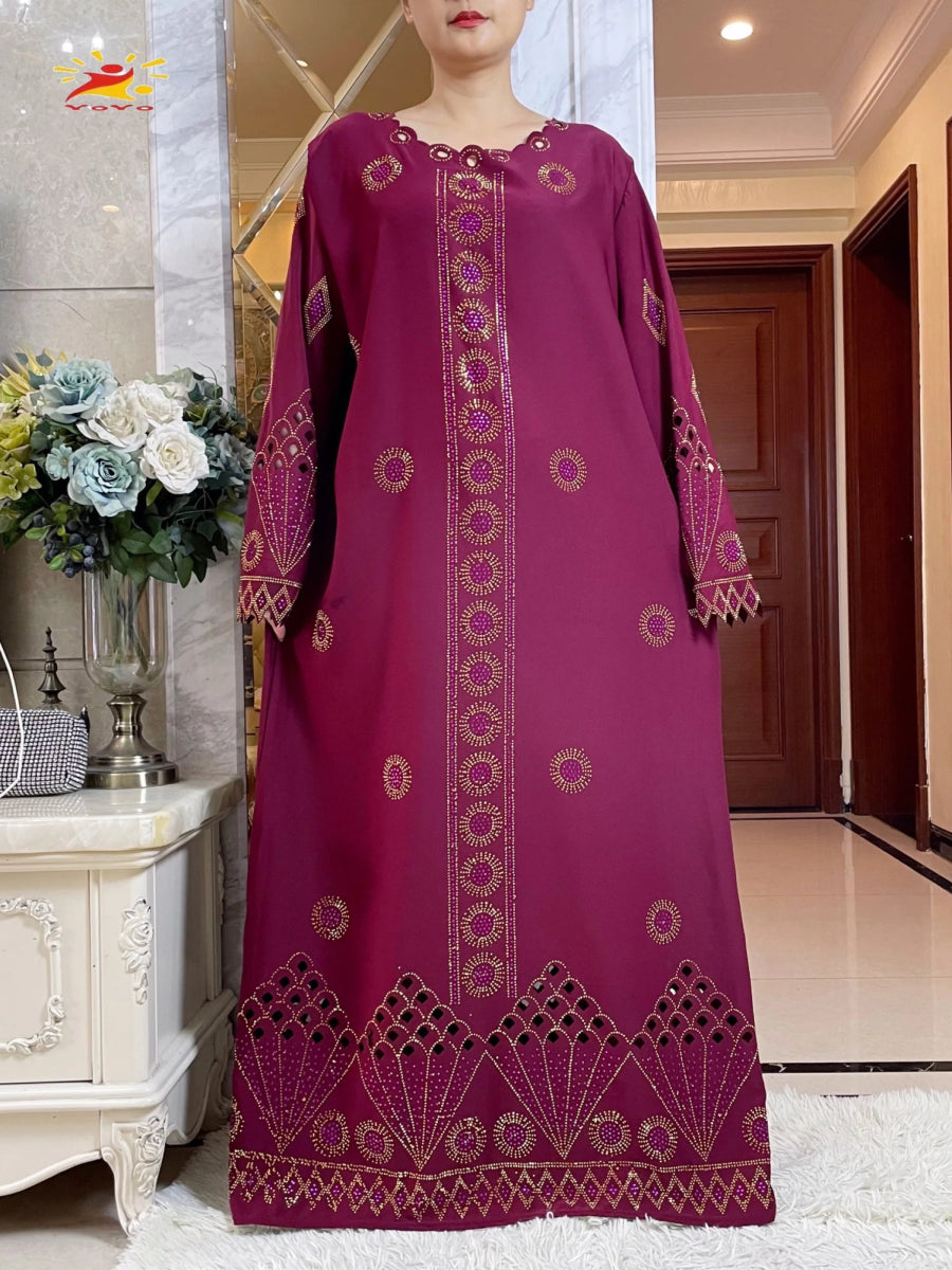 Latest Women Elegant Autumn Dresses Dubai Party Outfits Long Sleeve Dashiki Muslim Women High - grade Comfort Fabric African Abaya - Free Delivery Worldwide only at Flexi Africa