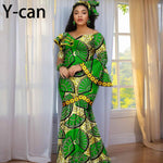 Luxury African Ankara Print Dress – Elegant Slim Fit Gown for Women’s Birthday, Wedding, and Party Events