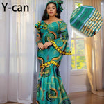 Luxury African Ankara Print Dress – Elegant Slim Fit Gown for Women’s Birthday, Wedding, and Party Events