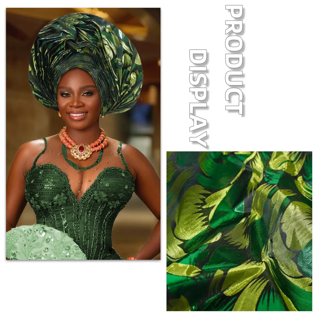 Luxury African Auto Gele Headwrap – High - Quality Wedding & Party Turban for Women - Free Delivery Worldwide only at Flexi Africa