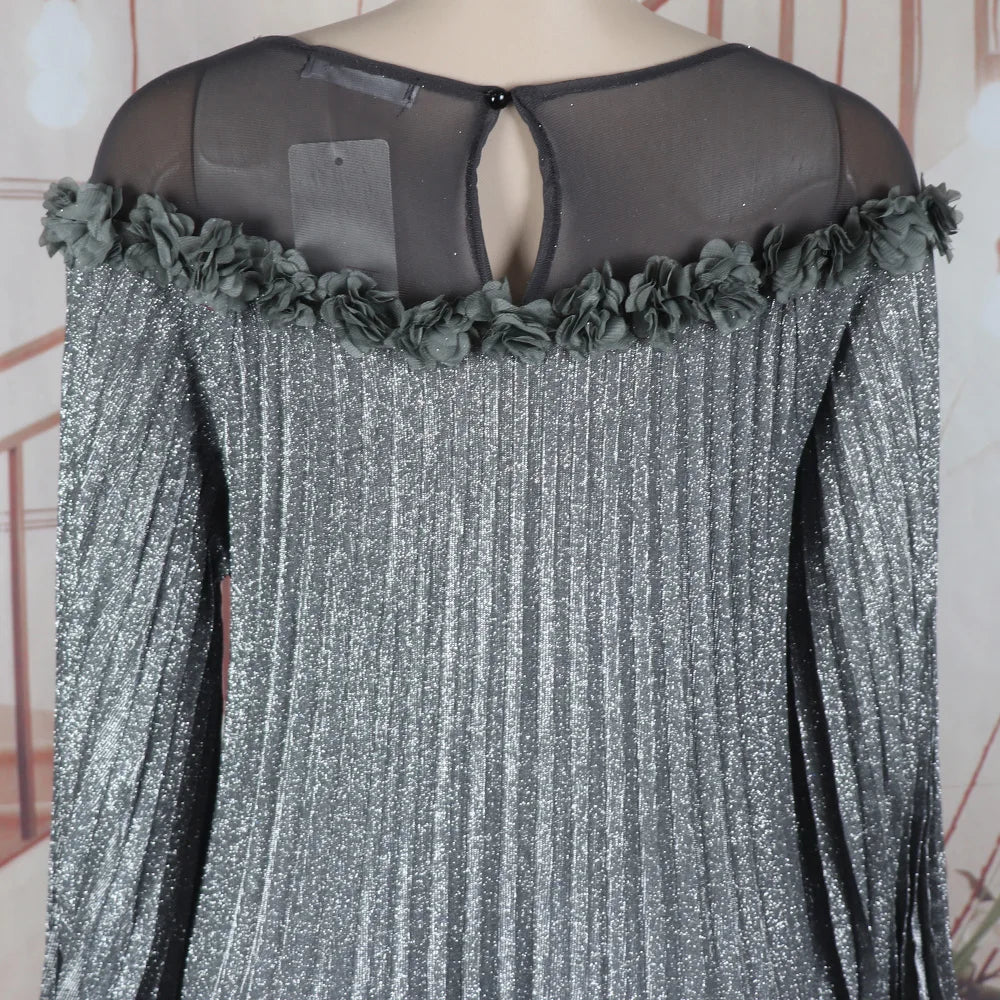 Luxury African Boubou Dress for Women – Classical Elegance Rhodochrosite Design with Folded Pleats - Free Delivery Worldwide only at Flexi Africa