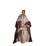 Luxury African Dashiki Maxi Dress – V - Neck Long Sleeve Plus Size Kaftan Abaya - Free Delivery Worldwide only at Flexi Africa