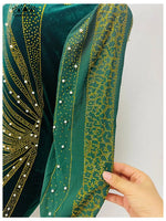 Luxury African Velvet Dress for Women – Pearl Diamond Embellished Long Tight Fashion Dress - Free Delivery Worldwide only at Flexi Africa