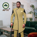 Men’s African Bazin Riche Suit | Wedding, Business & Party Formal Attire - Free Delivery Worldwide only at Flexi Africa