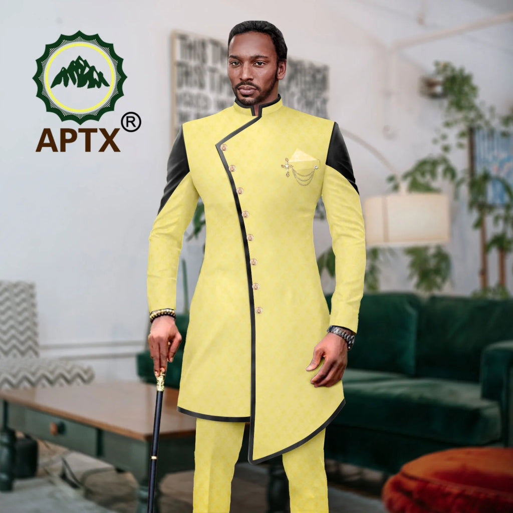 Men’s African Bazin Riche Suit | Wedding, Business & Party Formal Attire - Free Delivery Worldwide only at Flexi Africa