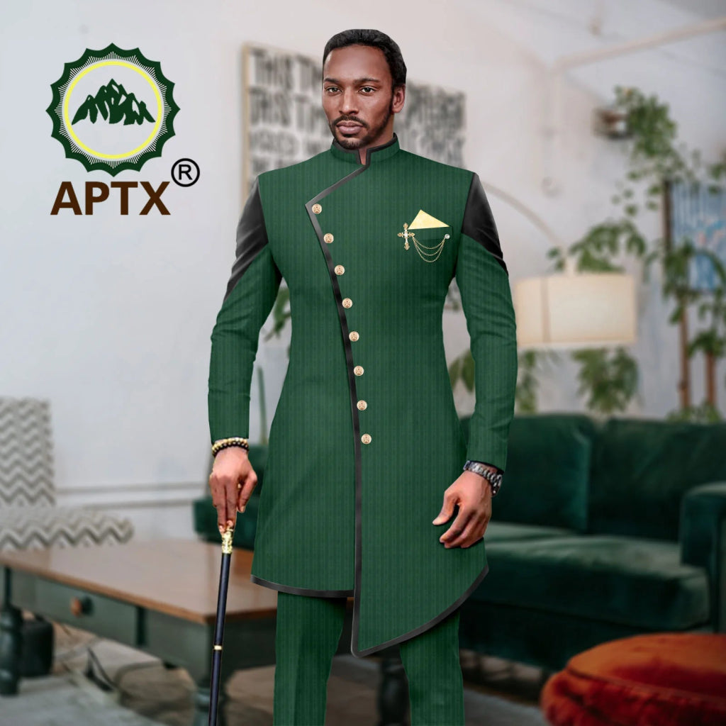 Men’s African Bazin Riche Suit | Wedding, Business & Party Formal Attire - Free Delivery Worldwide only at Flexi Africa