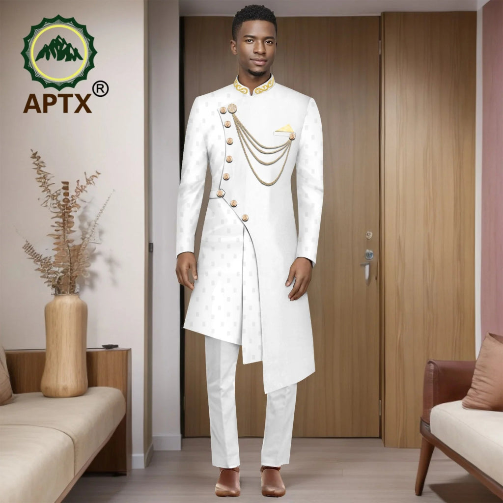 Men’s African Dashiki Suit Set – Modern Two - Piece Top & Pants Outfit - Free Delivery Worldwide only at Flexi Africa