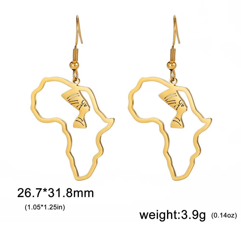 My Shape Africa Map Animal Earrings Women Lions Tree Stainless Steel African Jewelry - Free Delivery Worldwide only at Flexi Africa