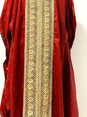 Nigerian Ankara Wedding Dress – Red Embroidery Bazin Riche Robe African Women - Free Delivery Worldwide only at Flexi Africa