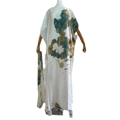 Plus-Size Dress Set with Elegant Floor-Length Gown and Matching Scarf - Flexi Africa - Free Delivery www.flexiafrica.com