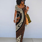 Plus Size Sleeveless African Tribal Maxi Dress – Casual to Formal Elegant Style - Free Delivery Worldwide only at Flexi Africa