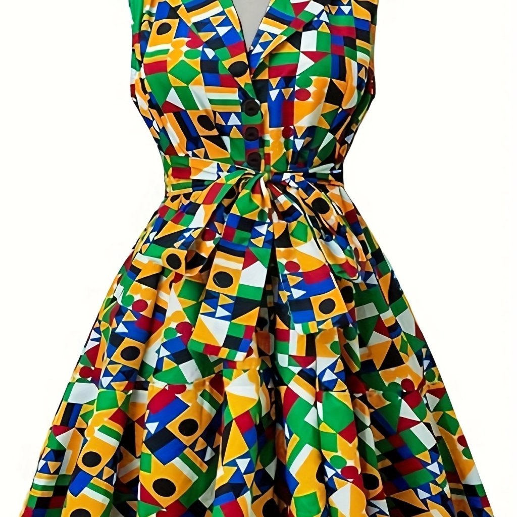 Plus Size Women's Fitted Waist Belt Dress – Flattering Elegant Curve - Enhancing Design - Free Delivery Worldwide only at Flexi Africa