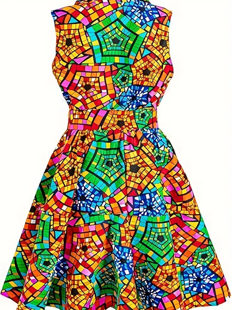 Plus Size Women's Fitted Waist Belt Dress – Flattering Elegant Curve - Enhancing Design - Free Delivery Worldwide only at Flexi Africa