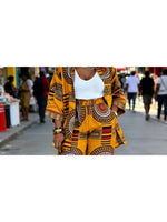 Plus Size Women’s Printed Suit Set (XL–8XL) – Casual Long Sleeve Top & Pants Outfit, Soft Stretch Fabric - Free Delivery Worldwide only at Flexi Africa