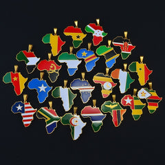 Showcase Your African Roots with Our Hip-hop Africa Map Pendant Necklace - Flexi Africa - Free Delivery Worldwide