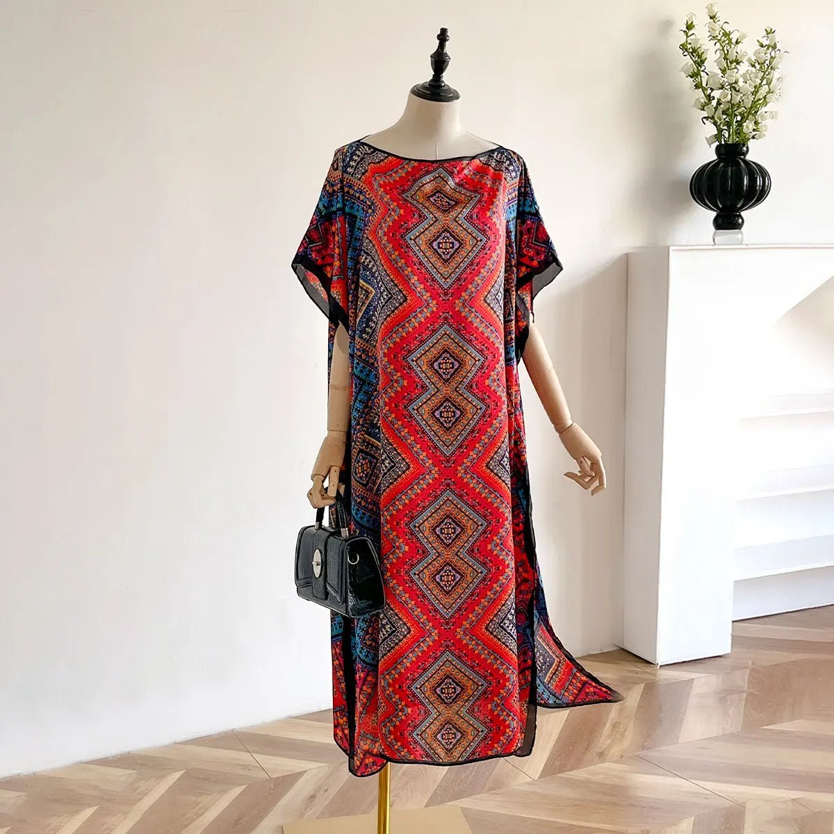 Buy African Dresses For Women Elegant Printed Silk Lady Kaftan Dress Sun Protection Abaya for only $10.62 at Flexi Africa!