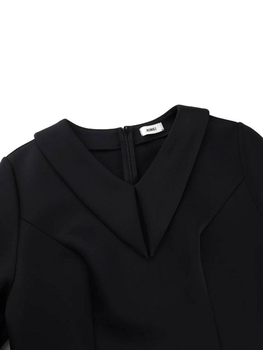 Stylish African Women’s Church Dress – A - Line Fit, Lantern Sleeves & Turn - Down Collar - Free Delivery Worldwide only at Flexi Africa