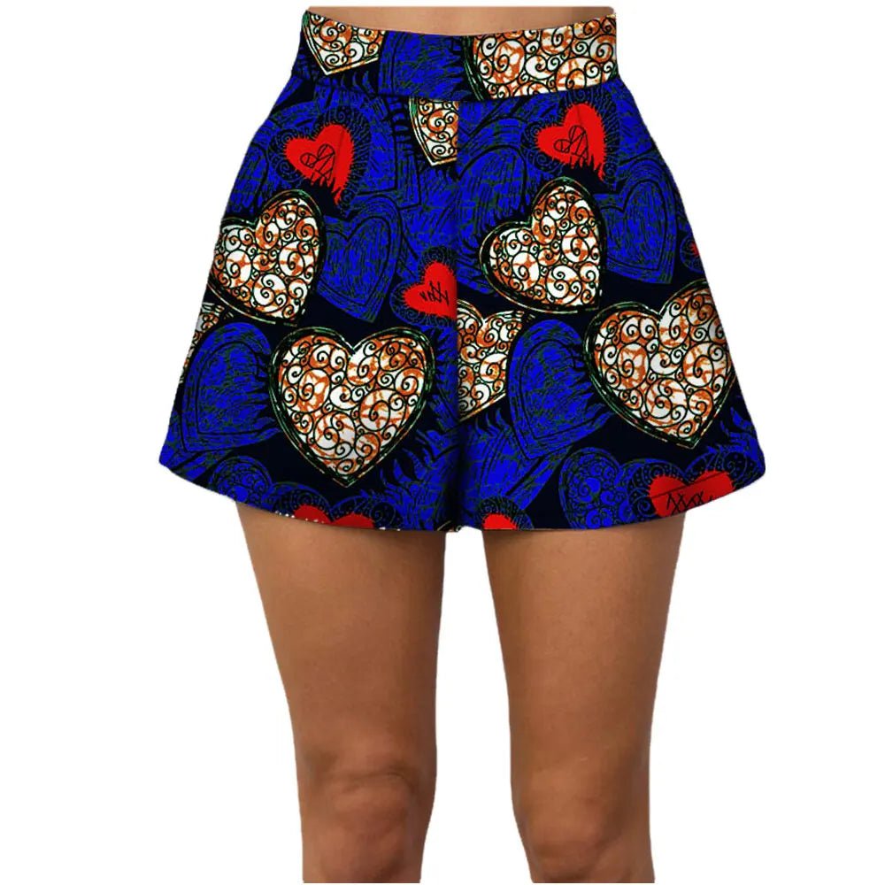 Summer Vibes: African Print Pattern Beach Shorts for Women, 100% Cotton - Flexi Africa - Free Delivery www.flexiafrica.com