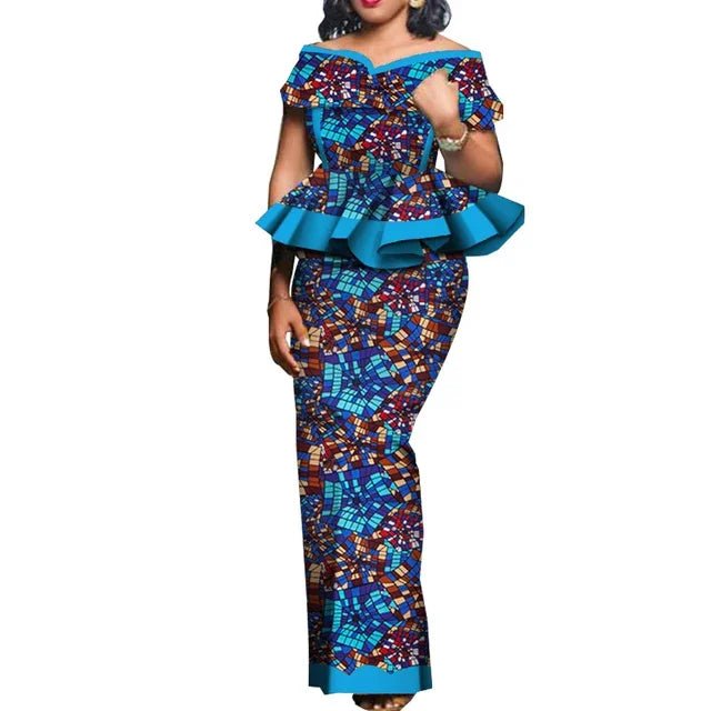 Traditional African 2PC Outfit – Dashiki Top and Skirt Set for Women - Free Delivery Worldwide only at Flexi Africa