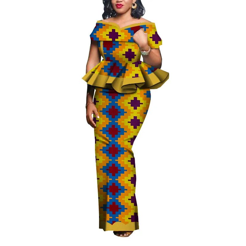 Traditional African 2PC Outfit – Dashiki Top and Skirt Set for Women - Free Delivery Worldwide only at Flexi Africa