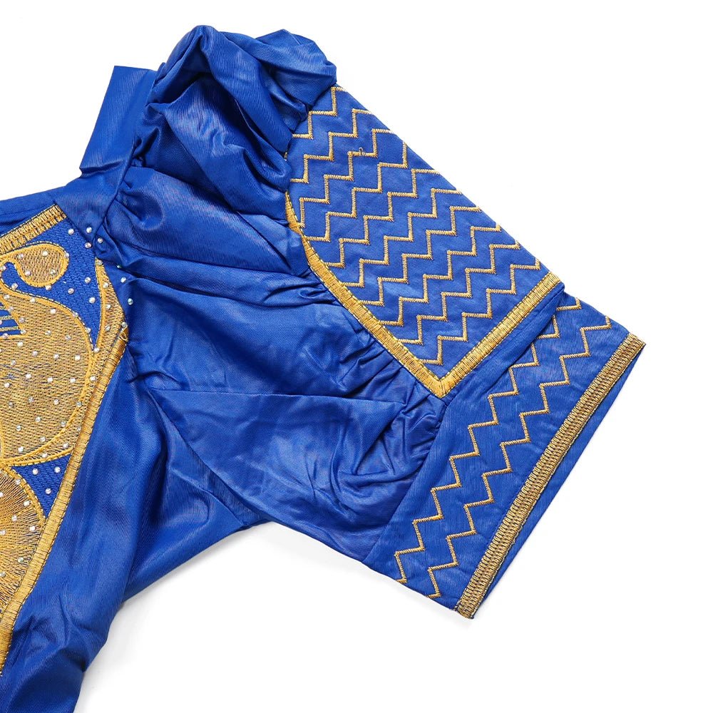 Traditional African Bazin Dress for Women – Embroidered Robe, Elegant Wedding & Party Attire - Free Delivery Worldwide only at Flexi Africa