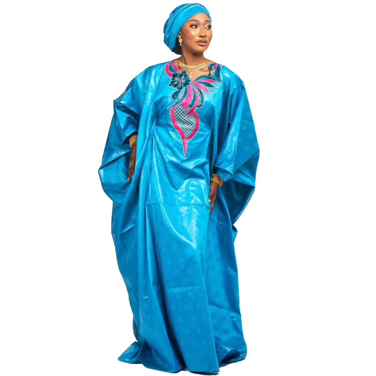 Traditional African Boubou – Handcrafted Embroidered Dress for Women - Free Delivery Worldwide only at Flexi Africa