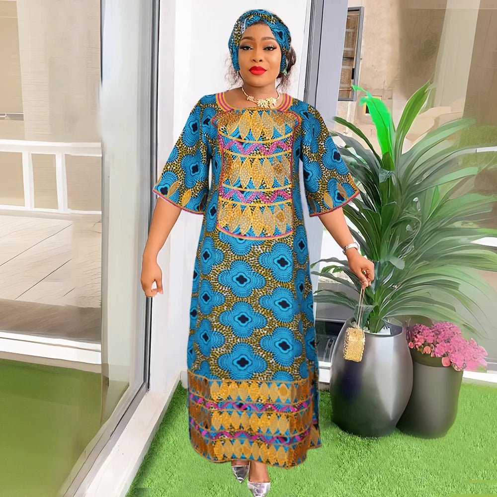 Traditional African Embroidered Dresses for Women: Perfect for Weddings and Special Occasions - Free Delivery Worldwide only at Flexi Africa